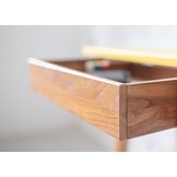 Hoekbureau Luka rood, rechts, eiken poten - 115x85x75cm