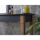 Kaptafel Mimo: Beukenhout & Rode Gelakte MDF, FSC-gecertificeerd