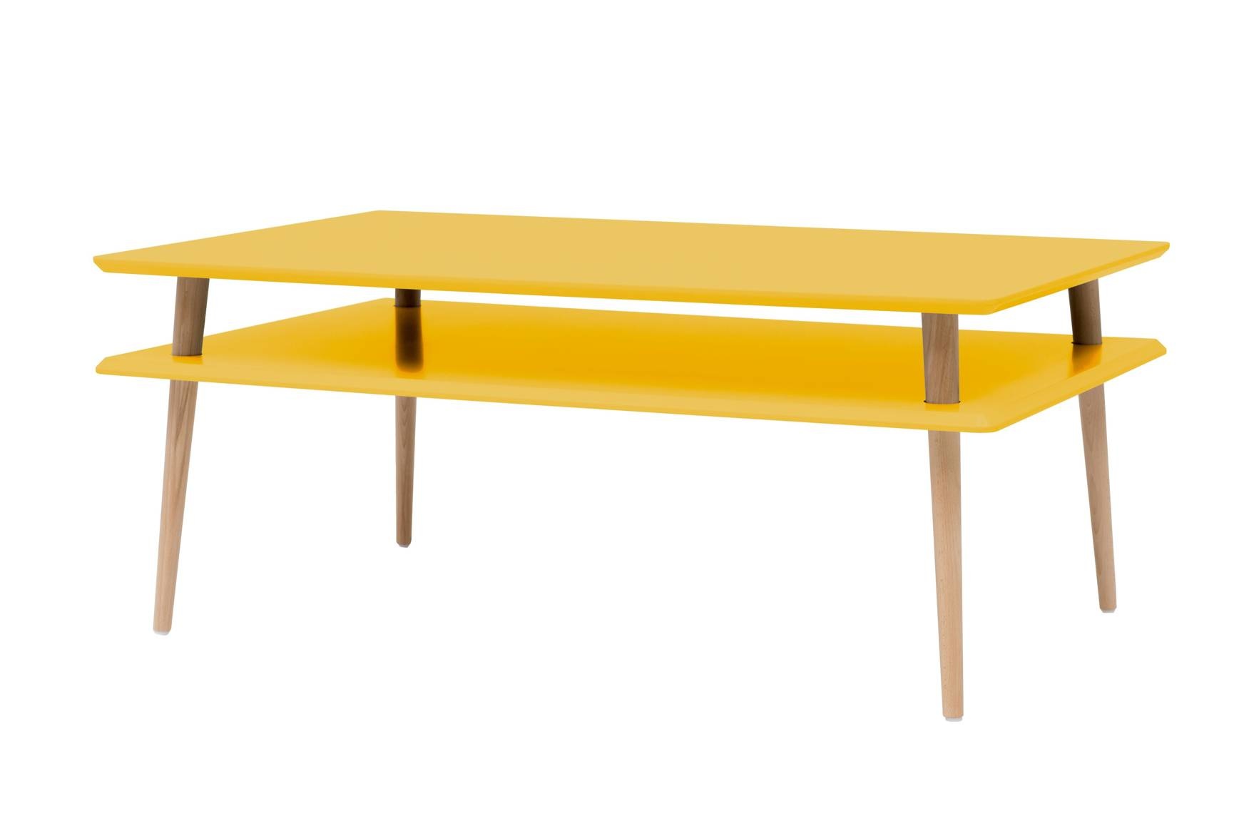 Hoge Salontafel Koro - Bezem Geel | 110x70x45 cm | FSC100% & FSCMIX