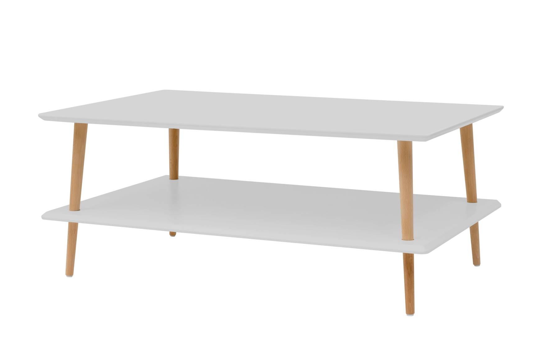 Koro lage salontafel - lichtgrijs beukenhout en MDF, 19mm dik tafelblad met 25cm ruimte