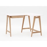 Hoekbureau Luka | Wit essenhouten poten | Lade | 115x85x75 cm