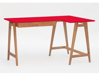 Hoekbureau Luka | Rood | Eiken poten | 135cm