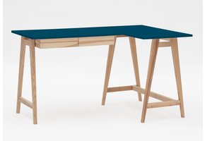 Hoekbureau Luka Rechts | Petrolblauw | Essenhouten Poten
