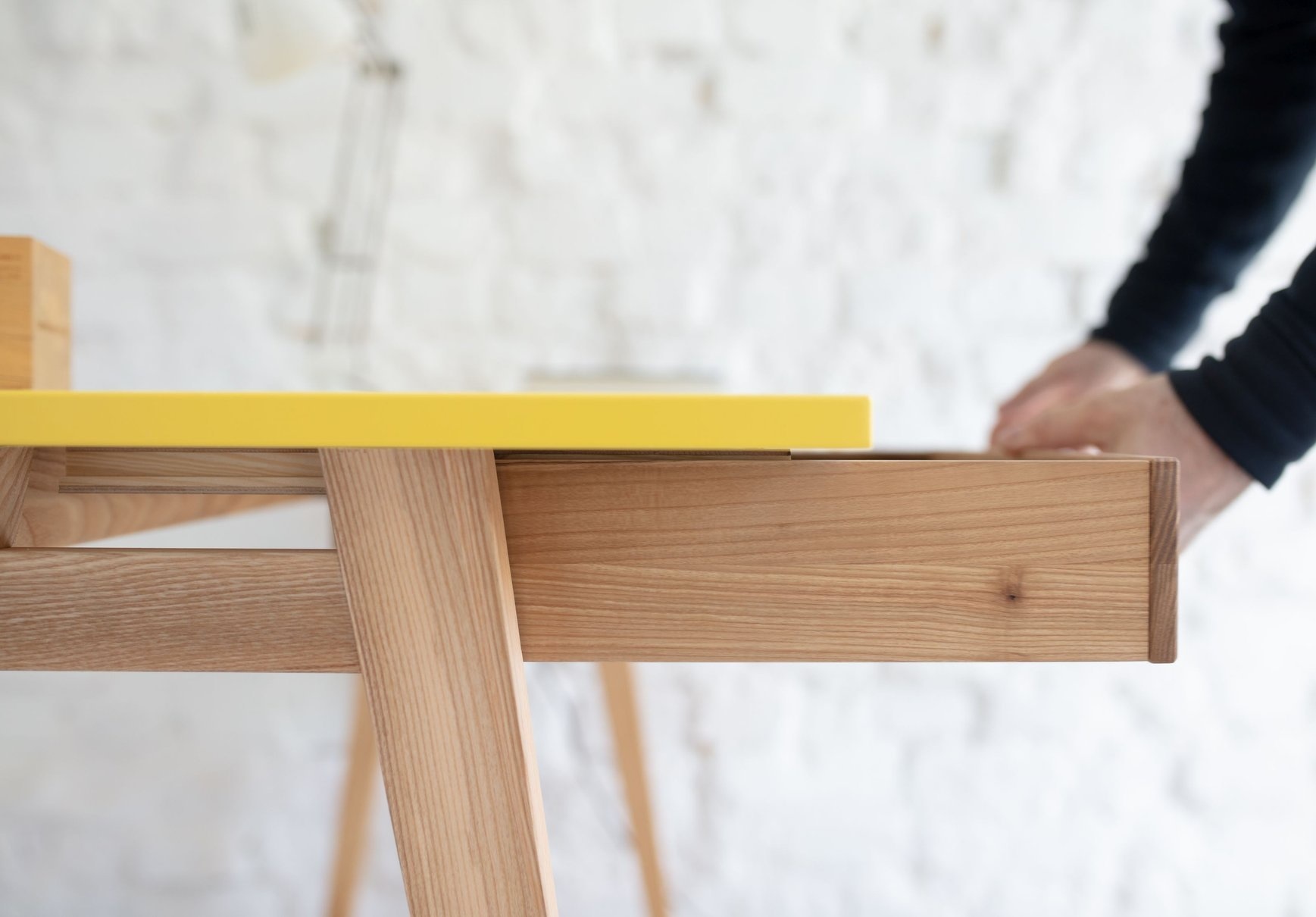 Hoekbureau Luka Rechts | Petrolblauw | Essenhouten Poten