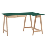 Hoekbureau Luka | Zeegroen | Rechts | Essenhouten poten