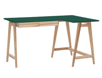 Hoekbureau Luka | Zeegroen | Rechts | Essenhouten poten