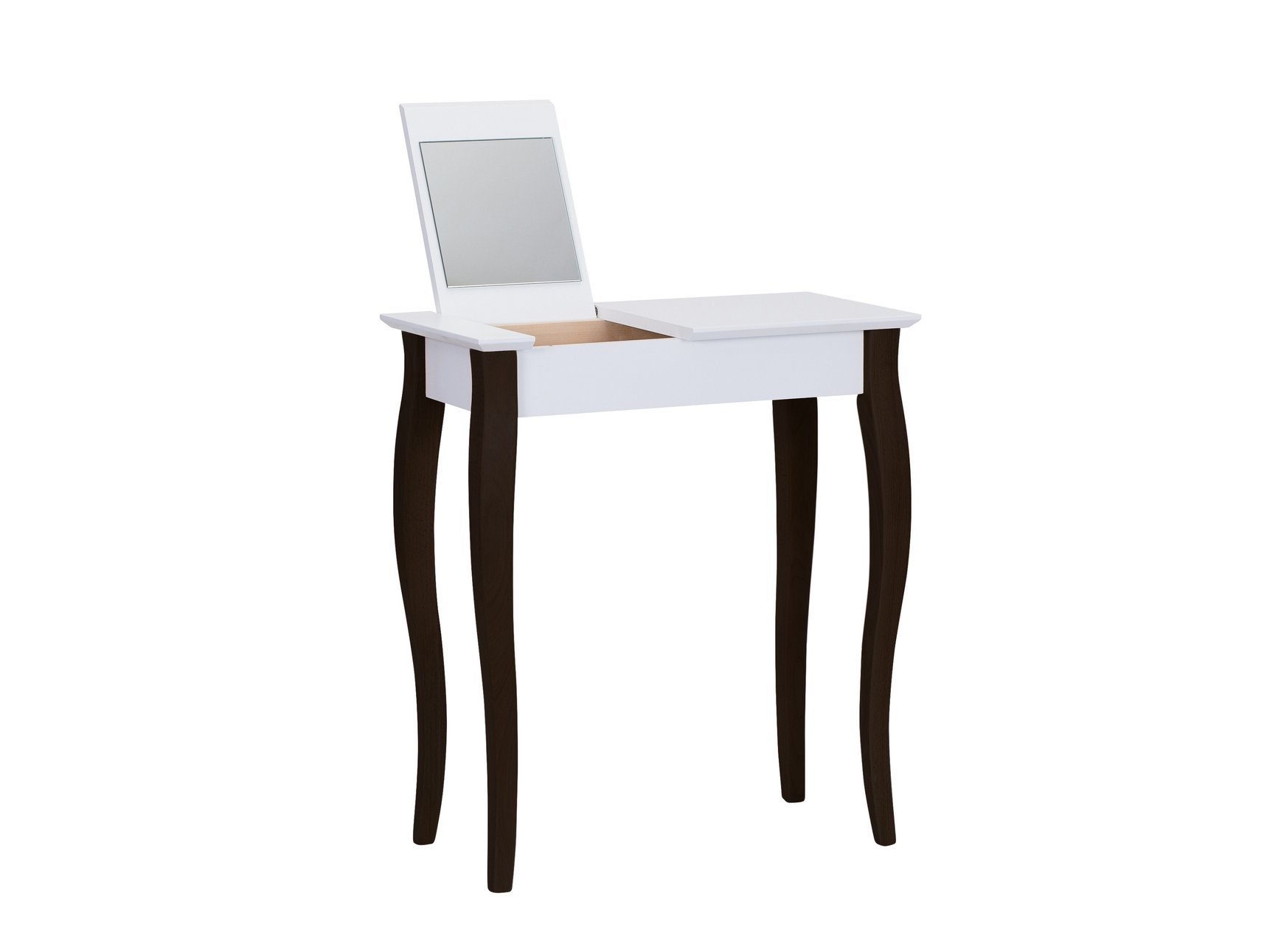 Kaptafel Lillo - 65 cm breed, wit met zwarte poten - FSC-gelamineerd MDF & beukenhout.