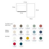 Hoekbureau Luka rechts marineblauw 115x85cm met lade en essenhouten poten