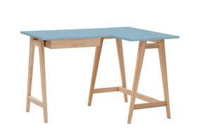 Hoekbureau Luka | Rechts | Zacht Blauw | Essenhout Poten