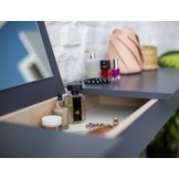 Kaptafel Lillo - 105cm breedte, grafiet kleur, beukenhouten poten