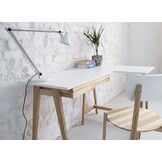 Hoekbureau Luka - Wit, Rechts, 2 Lades, Essenhout Poten