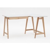 Hoekbureau Luka - Wit, Rechts, 2 Lades, Essenhout Poten