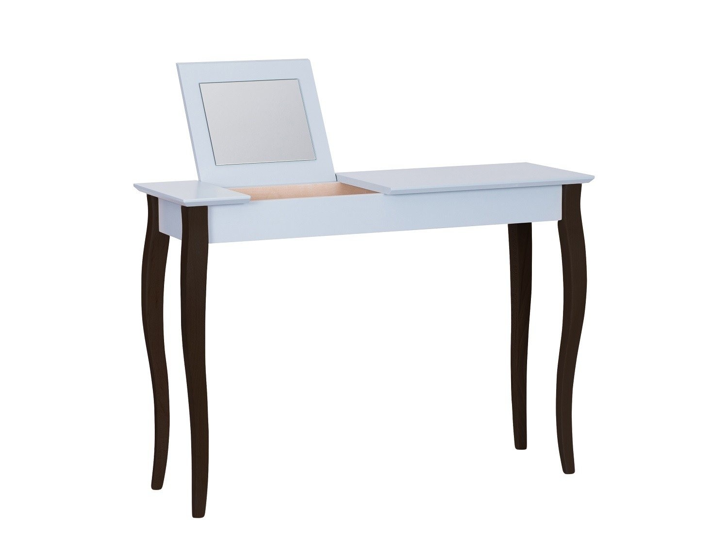 Kaptafel Lillo, 105 cm lichtgrijs met zwart onderstel | FSC gecertificeerd & opberger