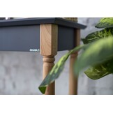 Kaptafel Mamo: Rode beukenhouten tafel (65 cm) met spiegel (26 cm x 20 cm) en opberger (B 45cm x D 24cm) | FSC100% & FSCMIX gecertificeerd.