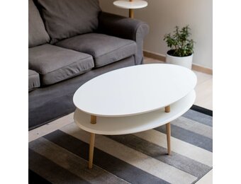 Hoge salontafel Ovo - Wit beukenhout & gelamineerd MDF - FSC100% & FSCMIX gecertificeerd