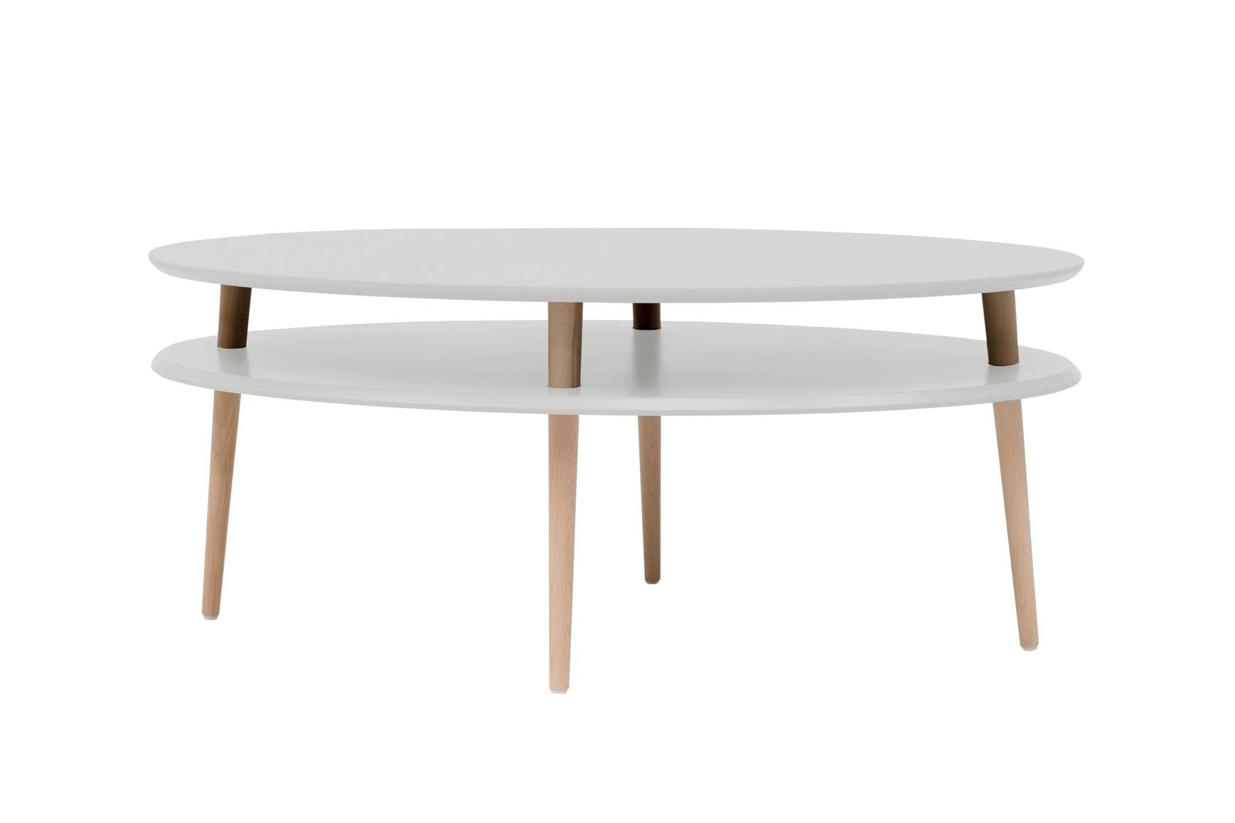 Hoge salontafel Ovo - Lichtgrijs beukenhout en MDF, FSC-gecertificeerd, 45x110x70cm