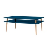 Hoge Salontafel Koro - Petrolblauw, 110x70x45 cm, beukenhout & MDF, FSC-gecertificeerd