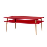 Hoge Salontafel Koro - Rood | Breedte 110cm | Beukenhout & MDF