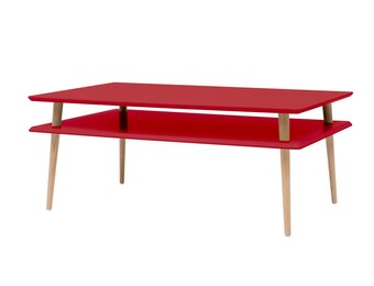 Hoge Salontafel Koro - Rood | Breedte 110cm | Beukenhout & MDF