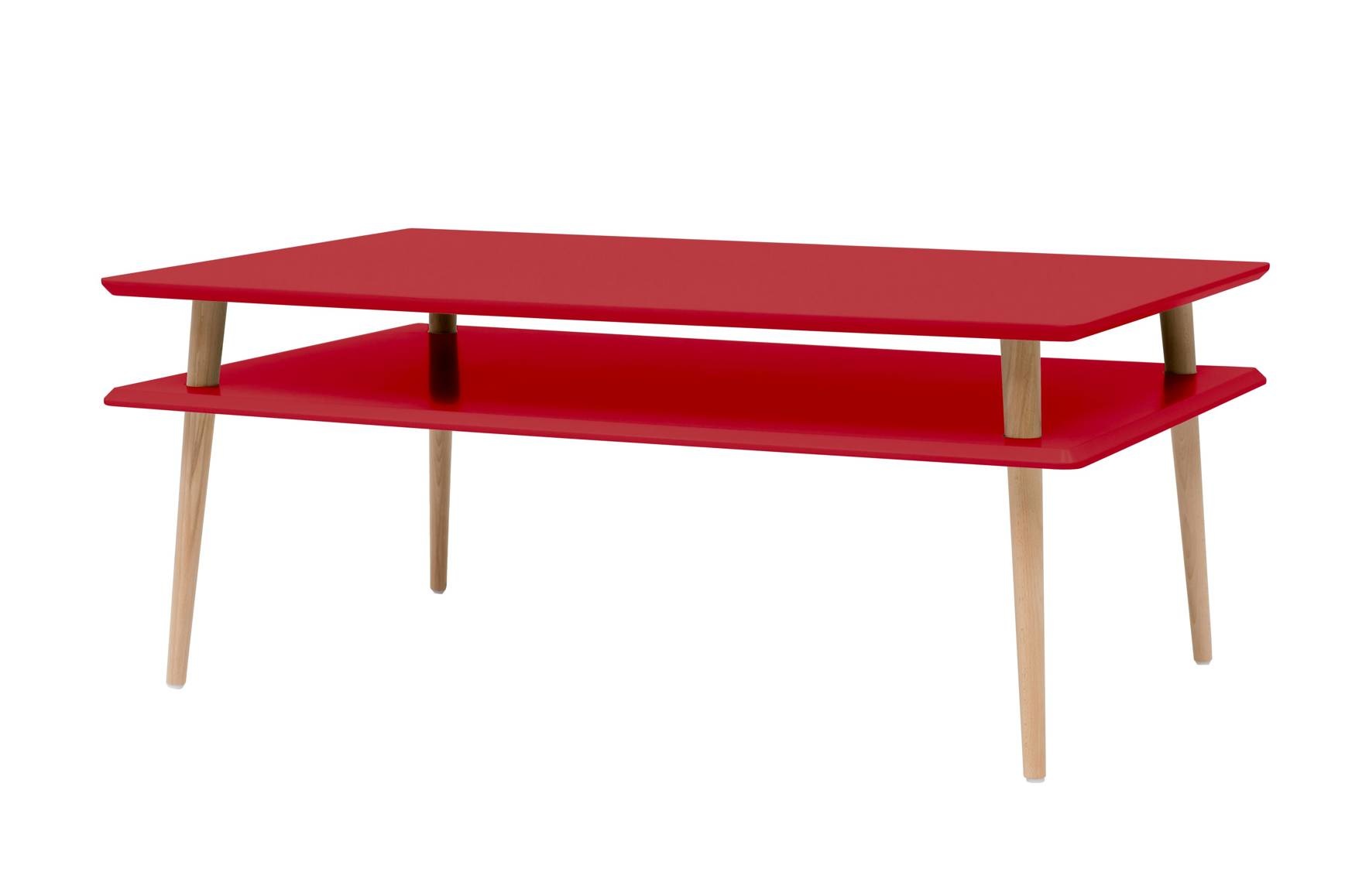 Hoge Salontafel Koro - Rood | Breedte 110cm | Beukenhout & MDF