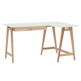 Hoekbureau Luka, Rechts, Essenhouten Poten, 2 Lades, FSC Gecertificeerd