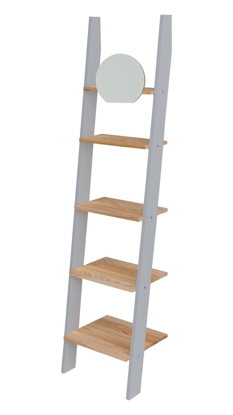 Ladekast Ashme, donkergrijs, 180cm hoog met 5 planken