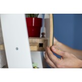 Ladekast Ashme, donkergrijs, 180cm hoog met 5 planken