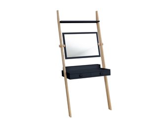 Leunende kaptafel Leno - Grafiet - 79x49x183 cm - Essenhout & MDF - FSC gecertificeerd