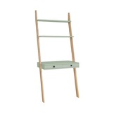 Leno ladderrek bureau in saliegroen - 79cm breed, FSC-gecertificeerd MDF en essenhout
