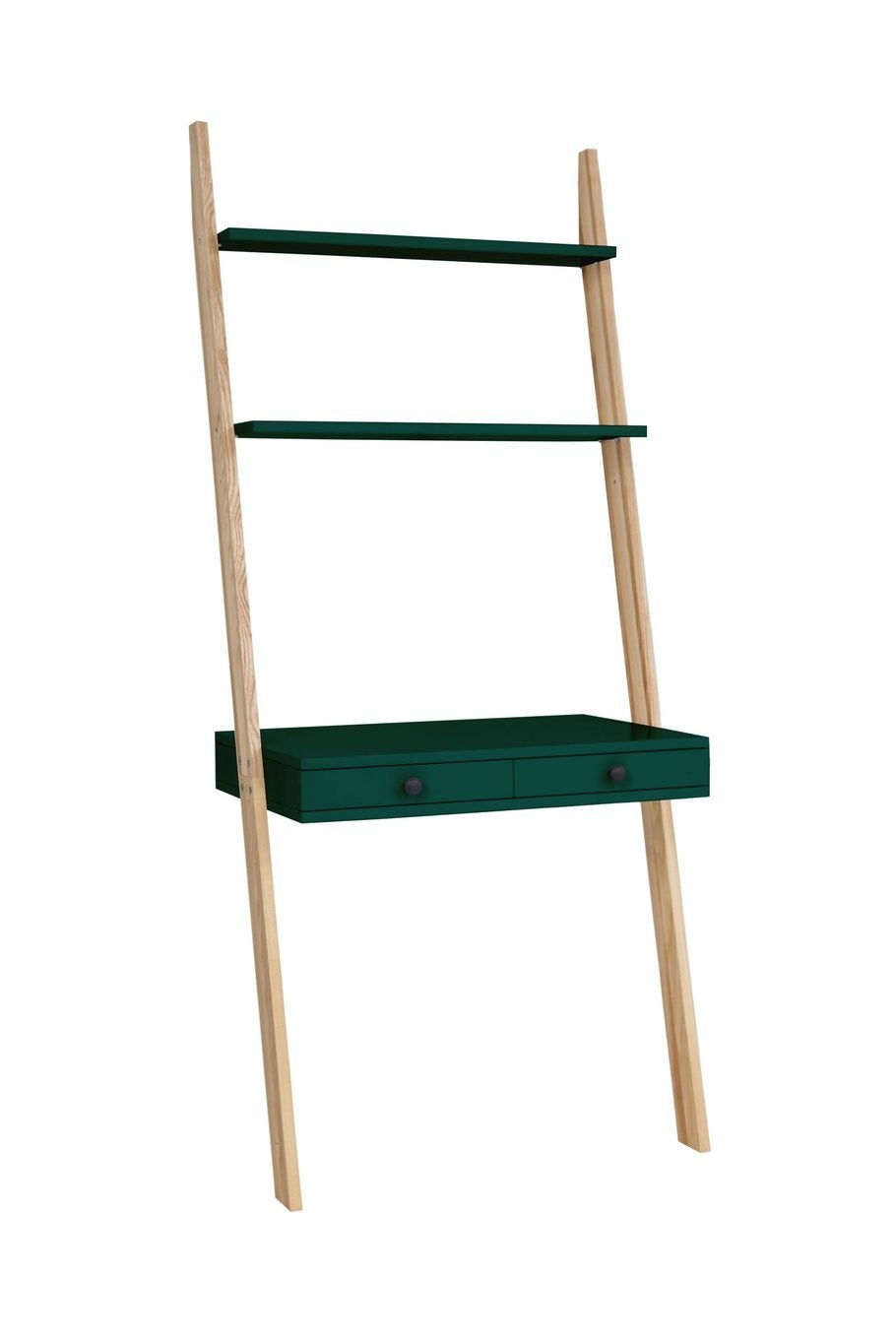 Leno Ladderrek Bureau, Zeegroen | 79x49x183 cm | Essenhout & gelakt MDF | FSC gecertificeerd