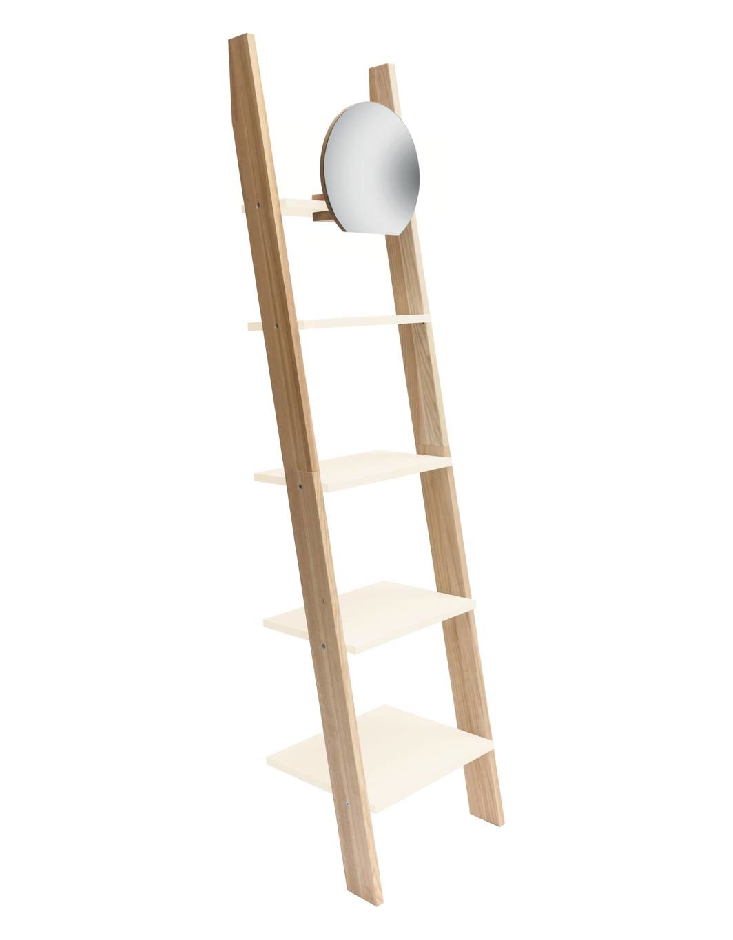 Ladderplank Ashme in krijtwit | Hoogte 180cm | Essenhout & MDF | FSC gecertificeerd | 5 planken