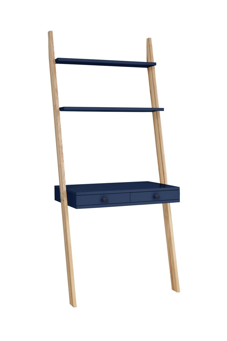 Leno Marineblauw Essenhout Ladderrek Bureau