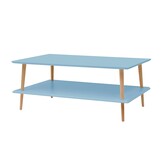 Lage salontafel Koro - zacht blauw, 110x70x45cm, beukenhout & MDF