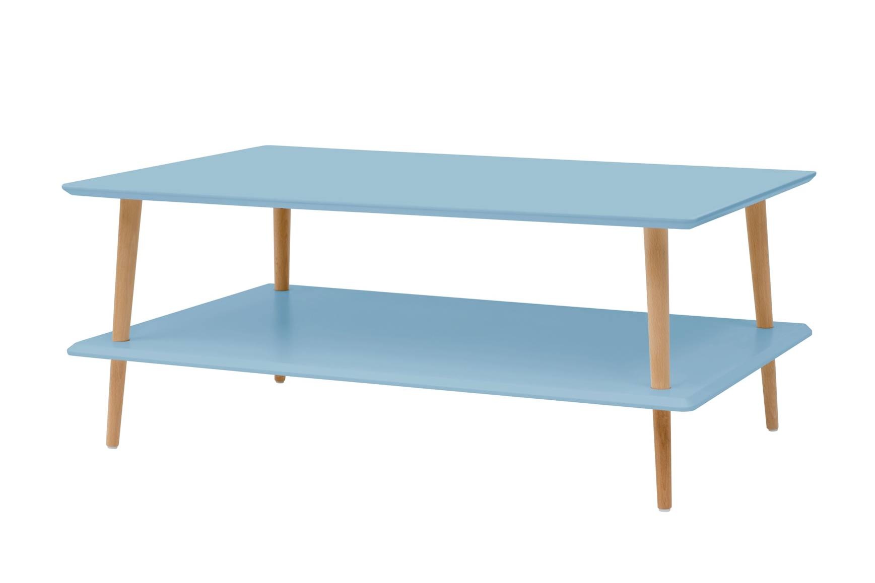 Lage salontafel Koro - zacht blauw, 110x70x45cm, beukenhout & MDF