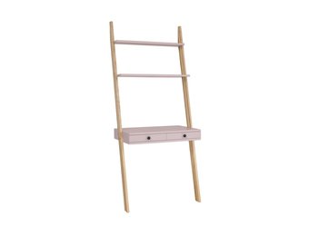 Leno ladderplank in roze, FSC-gecertificeerd met 2 lades & Essenhouten afwerking