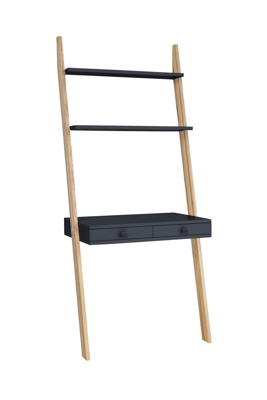 Leno Ladderrek Bureau - Grafiet | 79x49x183 cm | FSC Gecertificeerd | 2 lades