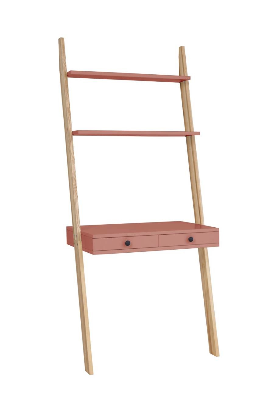 Leno Antiek Roze Ladderrek Bureau | FSC-Gecertificeerd | 2 Lades