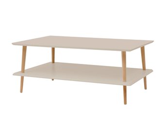 Lage salontafel Koro - 110 cm breed, bruin beige, beukenhout & MDF