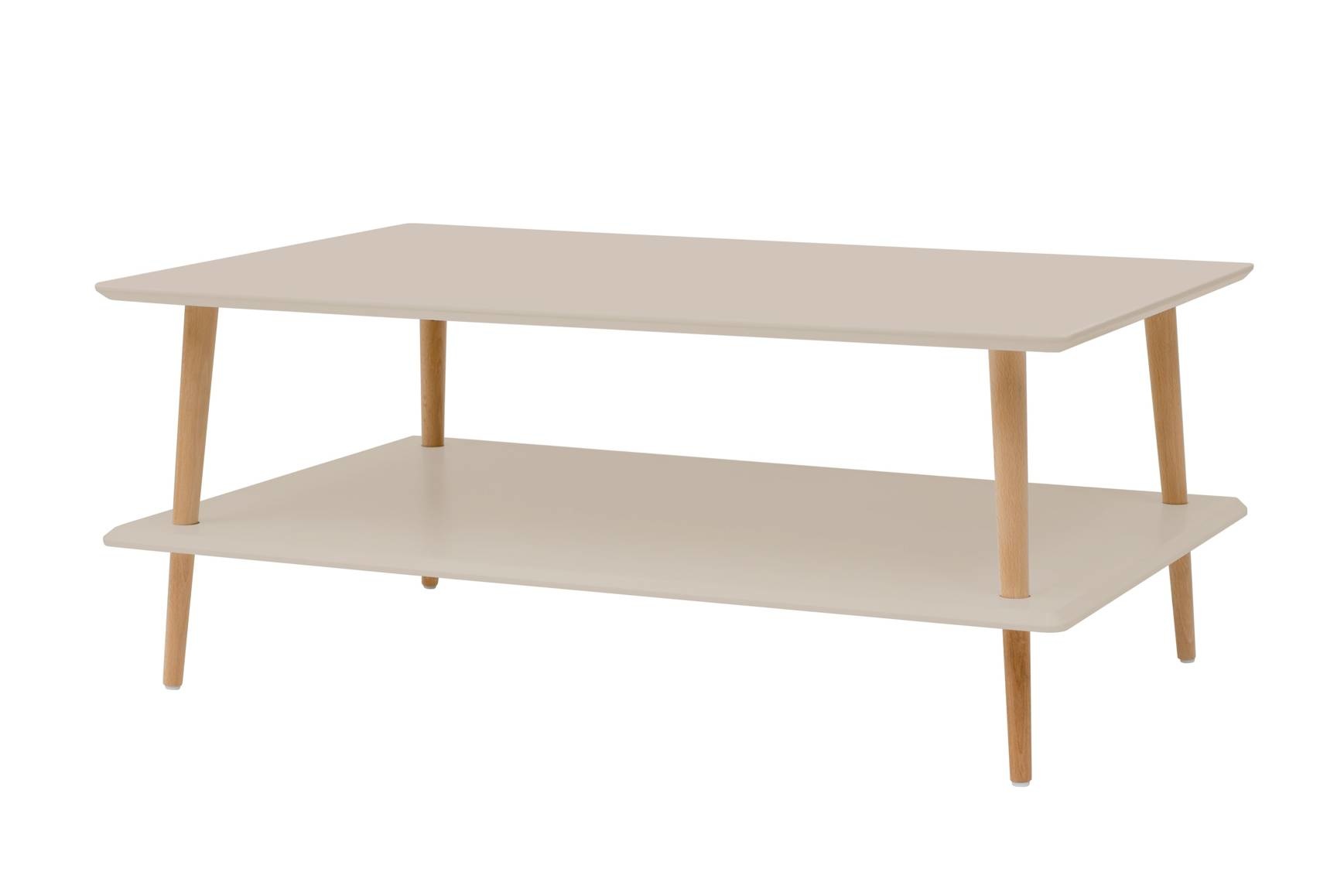 Lage salontafel Koro - 110 cm breed, bruin beige, beukenhout & MDF