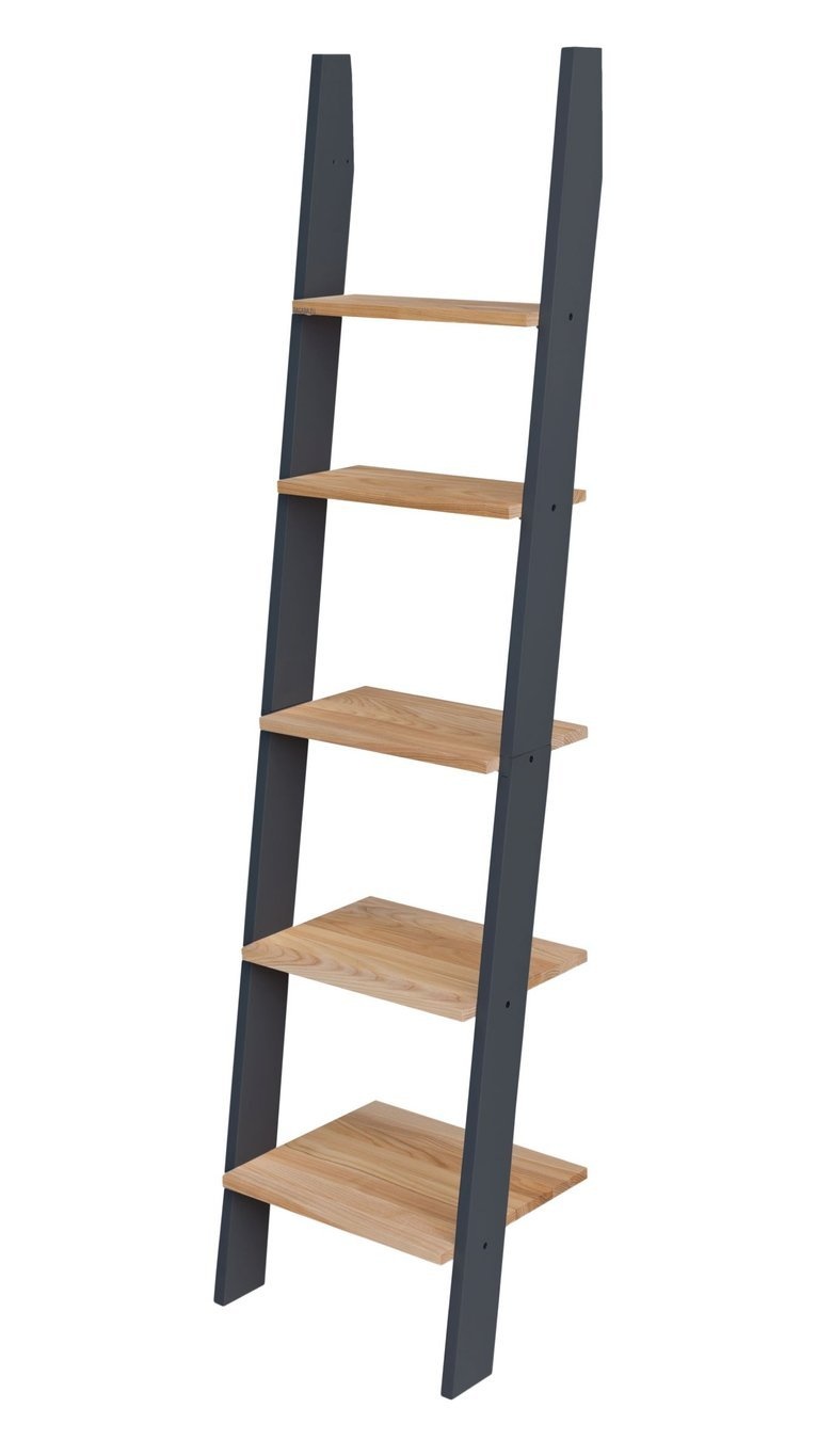 Ladderplank Ashme | Grafiet | 5 planken | FSC gecertificeerd | Essenhout & MDF