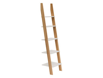 Ladderplank Ashme - 180cm hoog, 5 planken, Essenhout & MDF, FSC100% & FSCMIX gecertificeerd