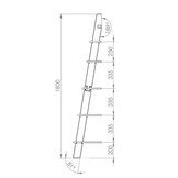 Ladderplank Ashme - 180cm hoog, 5 planken, Essenhout & MDF, FSC100% & FSCMIX gecertificeerd