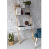 Leno ladderrek bureau | Rood essenhout & MDF | FSC gecertificeerd | 2 lades