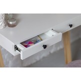 Leno ladderrek bureau | Rood essenhout & MDF | FSC gecertificeerd | 2 lades