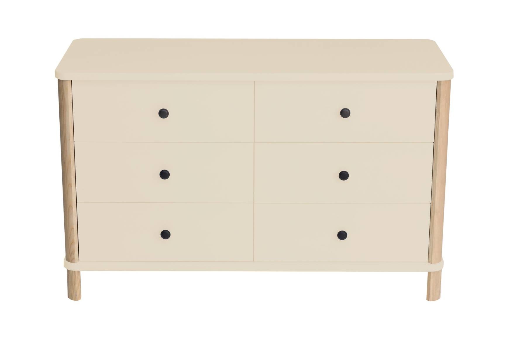 Ladekast Ashme | 6 lades | Hoogte 70 cm | Breedte 114 cm | Diepte 45 cm | Essenhout & MDF