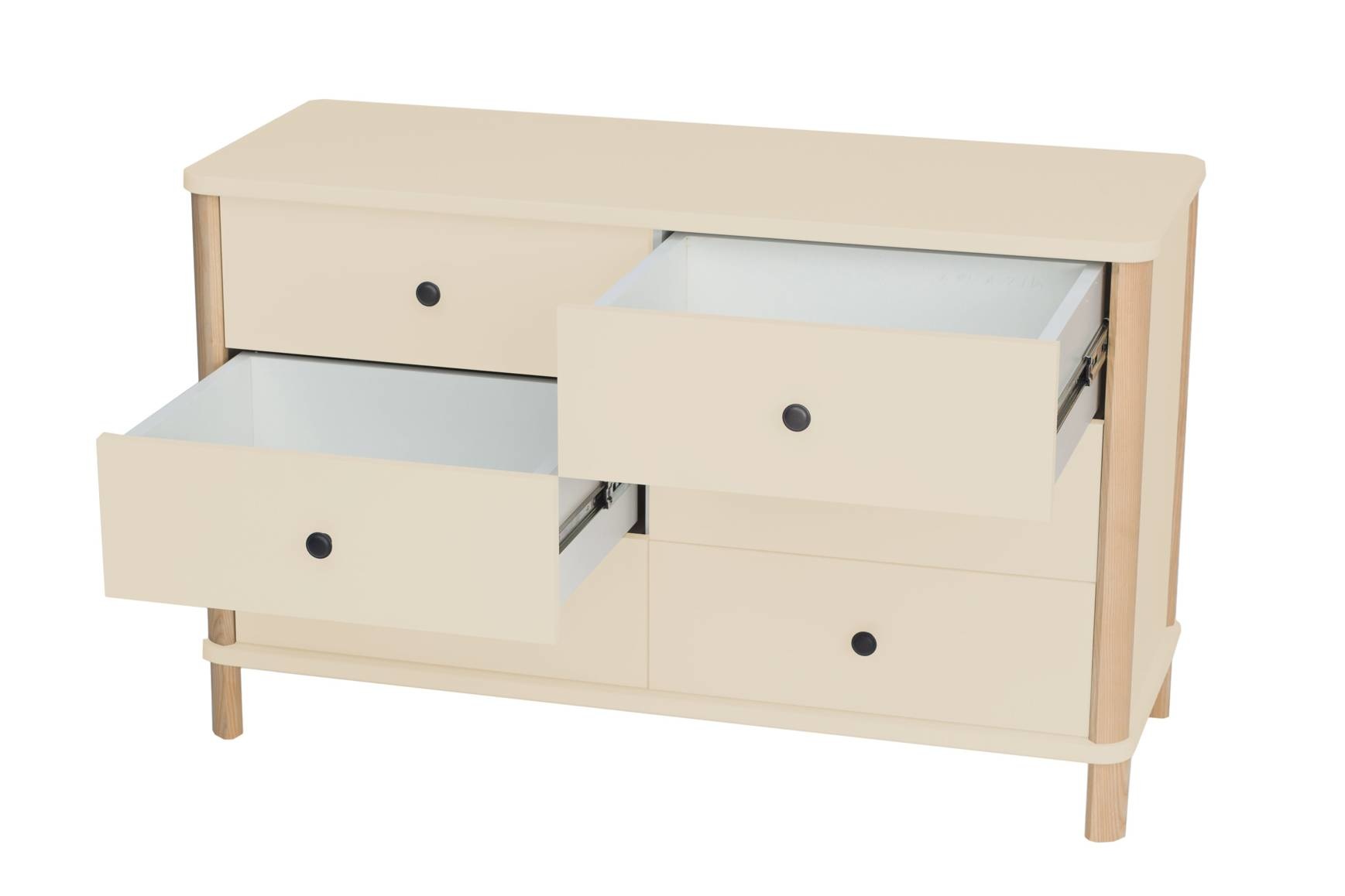 Ladekast Ashme | 6 lades | Hoogte 70 cm | Breedte 114 cm | Diepte 45 cm | Essenhout & MDF