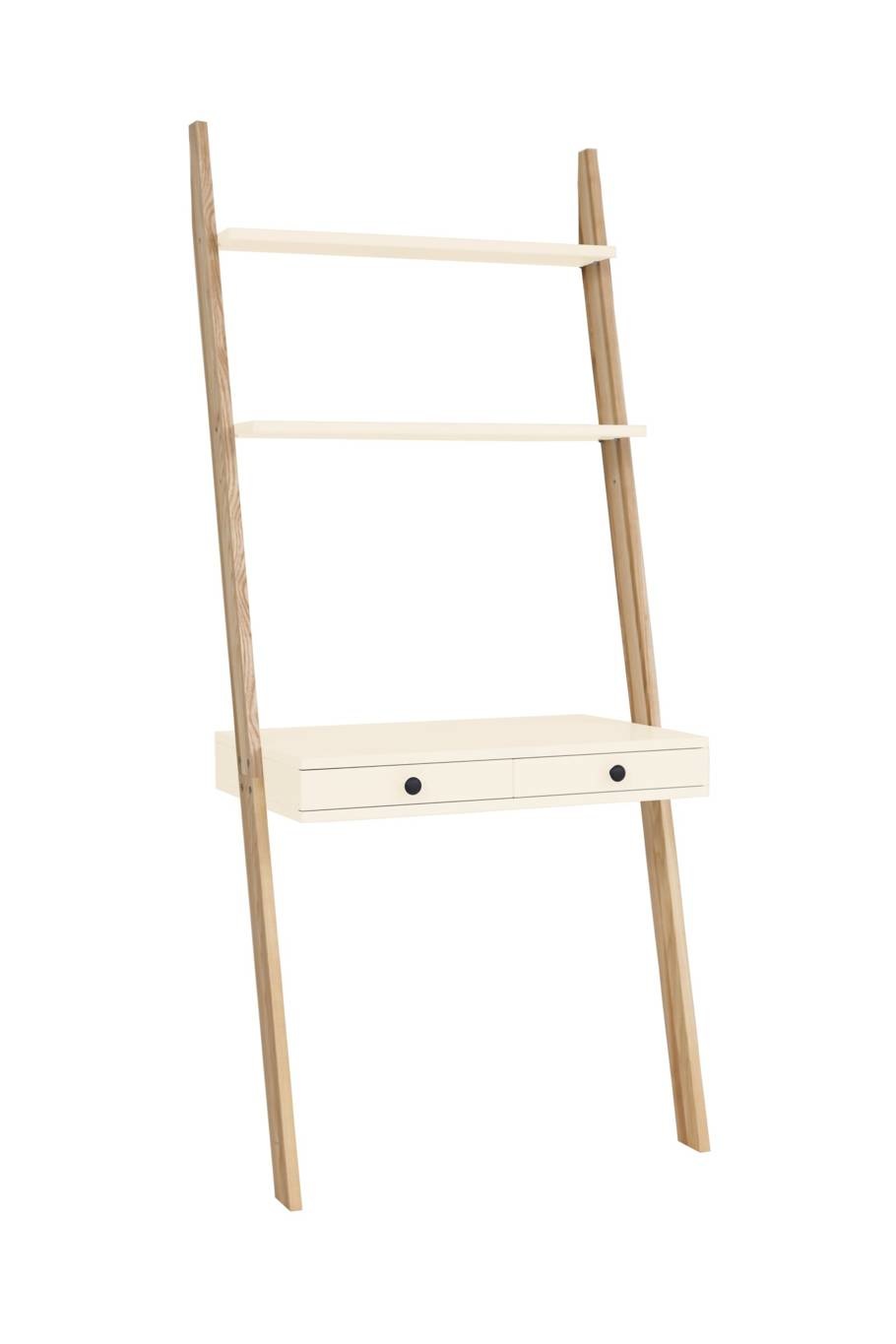 Leno Ladderplank Krijtwit - 79cm x 49cm x 183cm - 2 lades - FSC 100% & MIX gecertificeerd