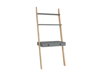 Leno ladderrek in donkergrijs essenhout | 2 lades | 183cm