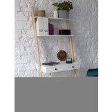 Leno ladderrek in donkergrijs essenhout | 2 lades | 183cm