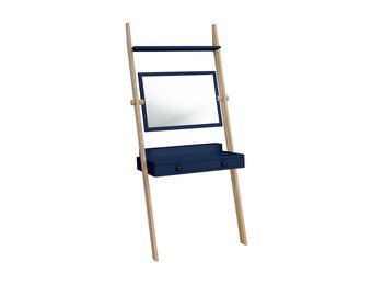 Leno marineblauwe kaptafel, 79x49x183cm, met spiegel - FSC100% gecertificeerd